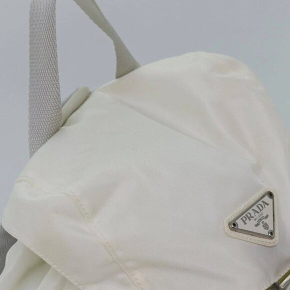 PRADA Backpack Nylon White Silver Auth 85291V - Picture 10 of 15